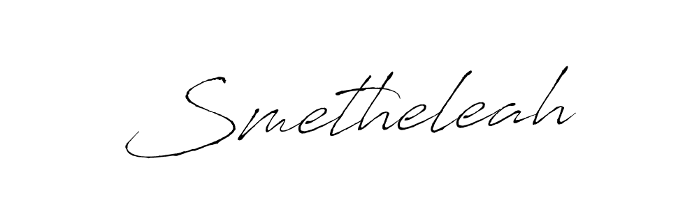 The best way (Antro_Vectra) to make a short signature is to pick only two or three words in your name. The name Smetheleah include a total of six letters. For converting this name. Smetheleah signature style 6 images and pictures png