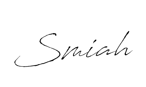 Make a beautiful signature design for name Smiah. With this signature (Antro_Vectra) style, you can create a handwritten signature for free. Smiah signature style 6 images and pictures png