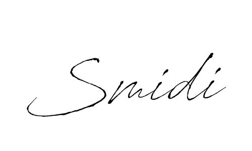 Create a beautiful signature design for name Smidi. With this signature (Antro_Vectra) fonts, you can make a handwritten signature for free. Smidi signature style 6 images and pictures png