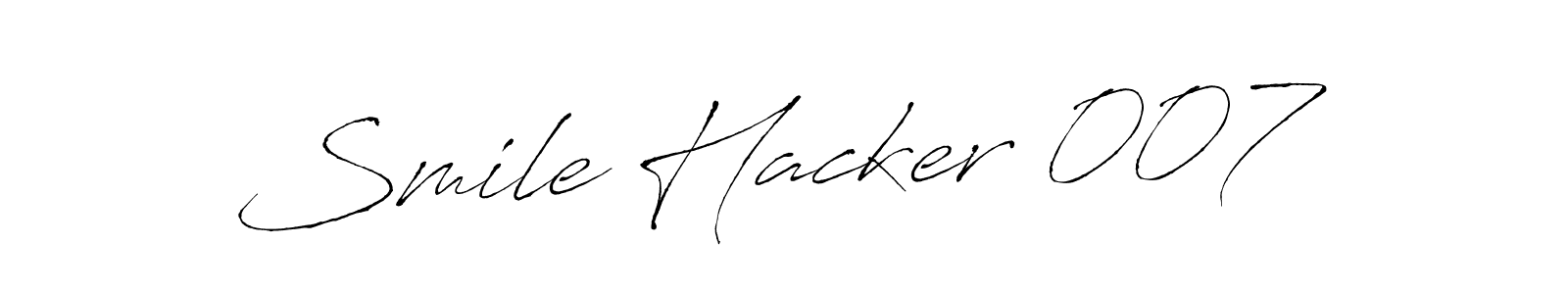 The best way (Antro_Vectra) to make a short signature is to pick only two or three words in your name. The name Smile Hacker 007 include a total of six letters. For converting this name. Smile Hacker 007 signature style 6 images and pictures png