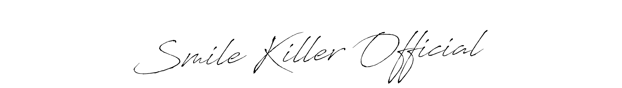 Make a beautiful signature design for name Smile Killer Official. With this signature (Antro_Vectra) style, you can create a handwritten signature for free. Smile Killer Official signature style 6 images and pictures png