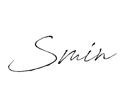 Make a beautiful signature design for name Smin. With this signature (Antro_Vectra) style, you can create a handwritten signature for free. Smin signature style 6 images and pictures png