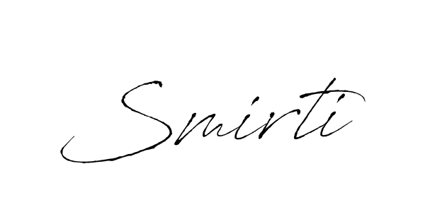 Make a beautiful signature design for name Smirti. With this signature (Antro_Vectra) style, you can create a handwritten signature for free. Smirti signature style 6 images and pictures png