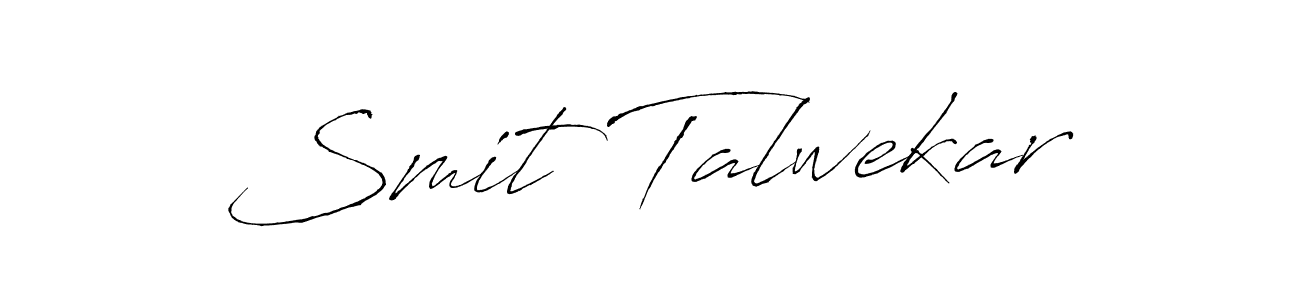 The best way (Antro_Vectra) to make a short signature is to pick only two or three words in your name. The name Smit Talwekar include a total of six letters. For converting this name. Smit Talwekar signature style 6 images and pictures png