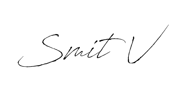 It looks lik you need a new signature style for name Smit V. Design unique handwritten (Antro_Vectra) signature with our free signature maker in just a few clicks. Smit V signature style 6 images and pictures png