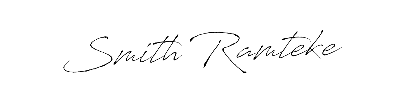 The best way (Antro_Vectra) to make a short signature is to pick only two or three words in your name. The name Smith Ramteke include a total of six letters. For converting this name. Smith Ramteke signature style 6 images and pictures png