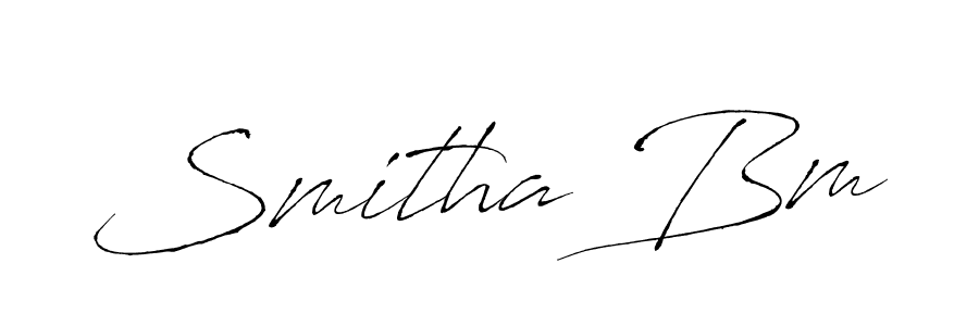 Create a beautiful signature design for name Smitha Bm. With this signature (Antro_Vectra) fonts, you can make a handwritten signature for free. Smitha Bm signature style 6 images and pictures png