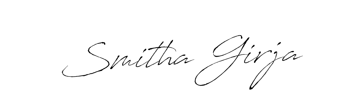 Antro_Vectra is a professional signature style that is perfect for those who want to add a touch of class to their signature. It is also a great choice for those who want to make their signature more unique. Get Smitha Girja name to fancy signature for free. Smitha Girja signature style 6 images and pictures png