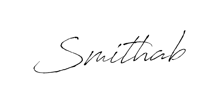 Make a beautiful signature design for name Smithab. With this signature (Antro_Vectra) style, you can create a handwritten signature for free. Smithab signature style 6 images and pictures png