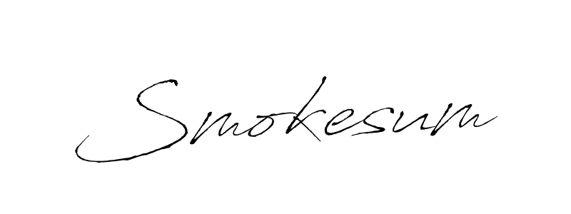 Make a beautiful signature design for name Smokesum. With this signature (Antro_Vectra) style, you can create a handwritten signature for free. Smokesum signature style 6 images and pictures png