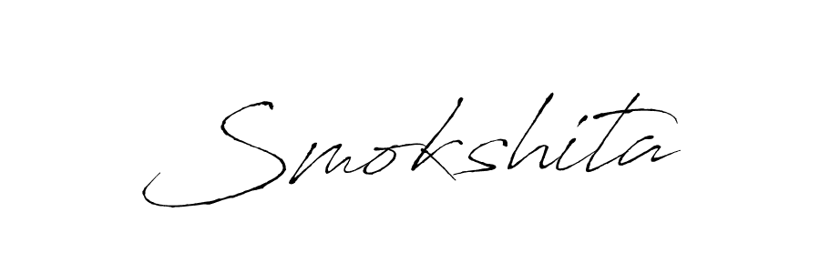 Make a beautiful signature design for name Smokshita. With this signature (Antro_Vectra) style, you can create a handwritten signature for free. Smokshita signature style 6 images and pictures png