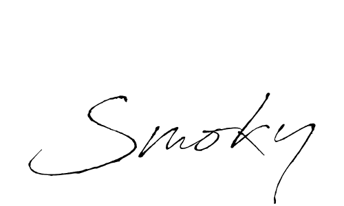 Make a beautiful signature design for name Smoky. With this signature (Antro_Vectra) style, you can create a handwritten signature for free. Smoky signature style 6 images and pictures png