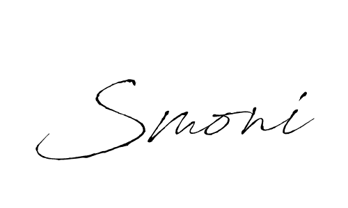 How to make Smoni name signature. Use Antro_Vectra style for creating short signs online. This is the latest handwritten sign. Smoni signature style 6 images and pictures png
