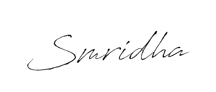 Design your own signature with our free online signature maker. With this signature software, you can create a handwritten (Antro_Vectra) signature for name Smridha. Smridha signature style 6 images and pictures png