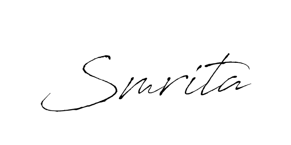 How to make Smrita name signature. Use Antro_Vectra style for creating short signs online. This is the latest handwritten sign. Smrita signature style 6 images and pictures png