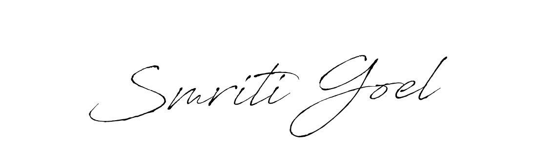 Also You can easily find your signature by using the search form. We will create Smriti Goel name handwritten signature images for you free of cost using Antro_Vectra sign style. Smriti Goel signature style 6 images and pictures png