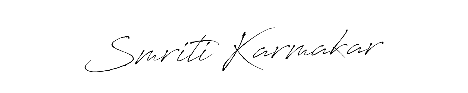 Make a beautiful signature design for name Smriti Karmakar. With this signature (Antro_Vectra) style, you can create a handwritten signature for free. Smriti Karmakar signature style 6 images and pictures png