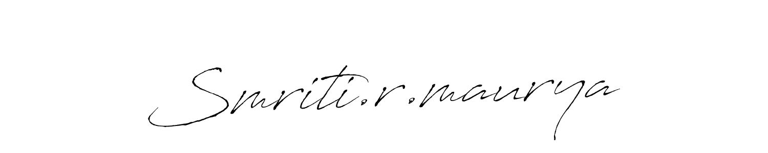 Make a beautiful signature design for name Smriti.r.maurya. With this signature (Antro_Vectra) style, you can create a handwritten signature for free. Smriti.r.maurya signature style 6 images and pictures png