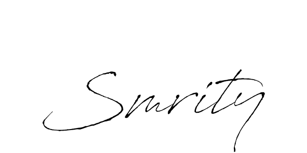 The best way (Antro_Vectra) to make a short signature is to pick only two or three words in your name. The name Smrity include a total of six letters. For converting this name. Smrity signature style 6 images and pictures png