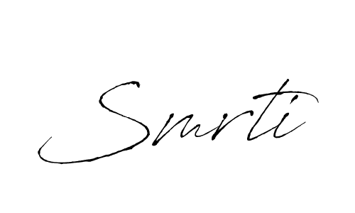 How to make Smrti name signature. Use Antro_Vectra style for creating short signs online. This is the latest handwritten sign. Smrti signature style 6 images and pictures png