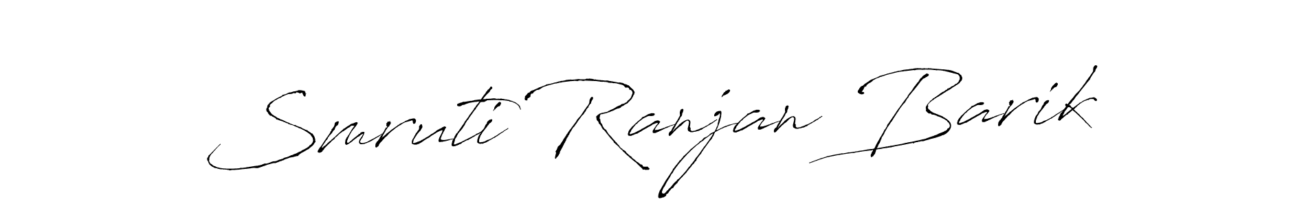 How to make Smruti Ranjan Barik name signature. Use Antro_Vectra style for creating short signs online. This is the latest handwritten sign. Smruti Ranjan Barik signature style 6 images and pictures png