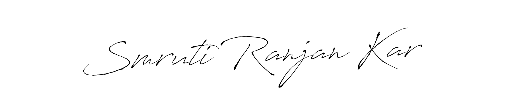 The best way (Antro_Vectra) to make a short signature is to pick only two or three words in your name. The name Smruti Ranjan Kar include a total of six letters. For converting this name. Smruti Ranjan Kar signature style 6 images and pictures png