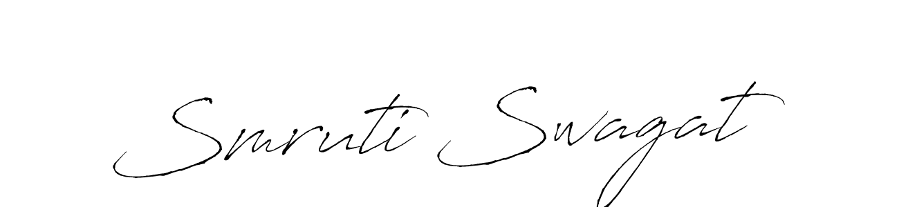 Antro_Vectra is a professional signature style that is perfect for those who want to add a touch of class to their signature. It is also a great choice for those who want to make their signature more unique. Get Smruti Swagat name to fancy signature for free. Smruti Swagat signature style 6 images and pictures png