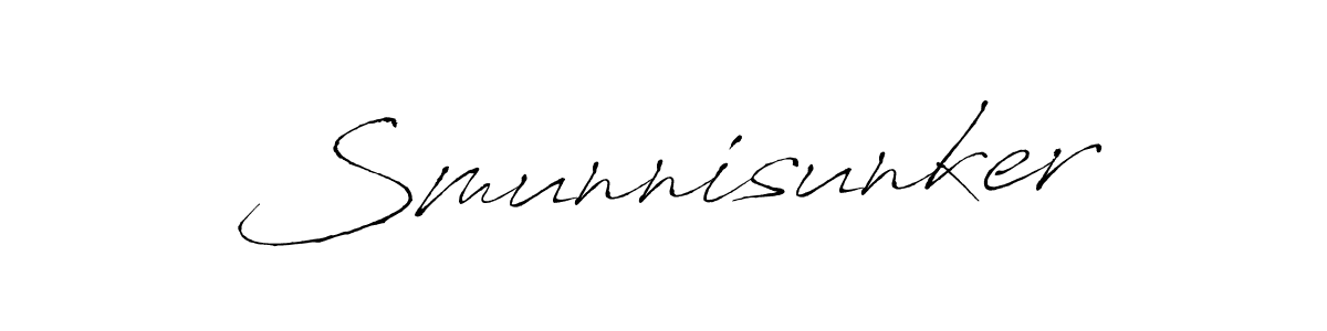 How to make Smunnisunker signature? Antro_Vectra is a professional autograph style. Create handwritten signature for Smunnisunker name. Smunnisunker signature style 6 images and pictures png