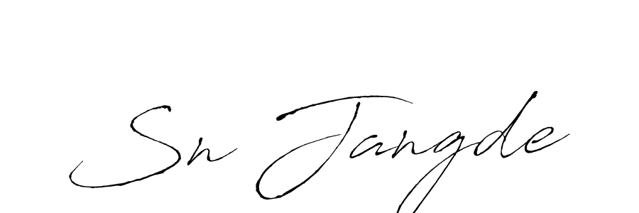 Make a beautiful signature design for name Sn Jangde. With this signature (Antro_Vectra) style, you can create a handwritten signature for free. Sn Jangde signature style 6 images and pictures png