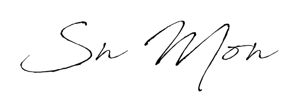 Get inspired by this graceful Antro_Vectra signature style for name Sn Mon. Smooth loops and balanced proportions for everyday use. Sn Mon signature style 6 images and pictures png