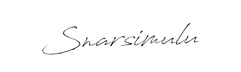 Create a beautiful signature design for name Snarsimulu. With this signature (Antro_Vectra) fonts, you can make a handwritten signature for free. Snarsimulu signature style 6 images and pictures png