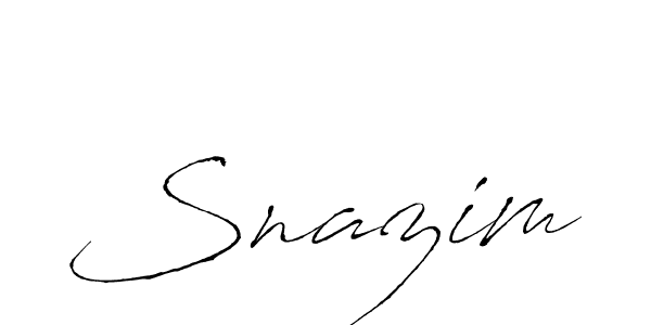 How to make Snazim signature? Antro_Vectra is a professional autograph style. Create handwritten signature for Snazim name. Snazim signature style 6 images and pictures png