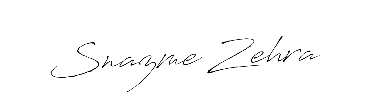 Also You can easily find your signature by using the search form. We will create Snazme Zehra name handwritten signature images for you free of cost using Antro_Vectra sign style. Snazme Zehra signature style 6 images and pictures png