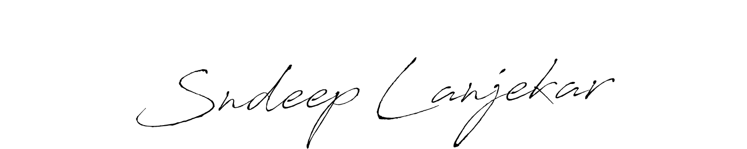 How to make Sndeep Lanjekar name signature. Use Antro_Vectra style for creating short signs online. This is the latest handwritten sign. Sndeep Lanjekar signature style 6 images and pictures png
