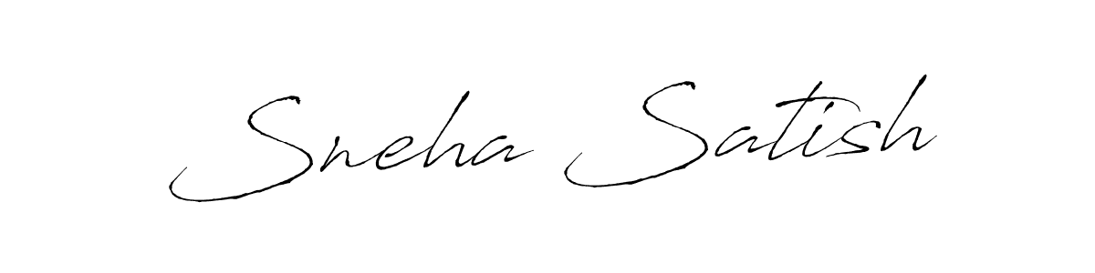 How to make Sneha Satish name signature. Use Antro_Vectra style for creating short signs online. This is the latest handwritten sign. Sneha Satish signature style 6 images and pictures png