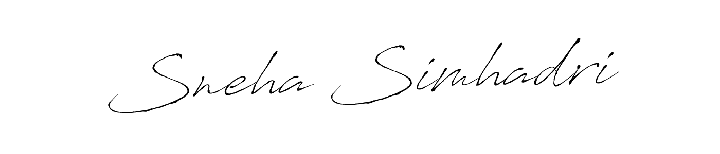 How to make Sneha Simhadri name signature. Use Antro_Vectra style for creating short signs online. This is the latest handwritten sign. Sneha Simhadri signature style 6 images and pictures png