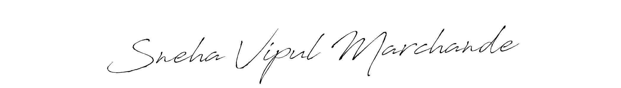 The best way (Antro_Vectra) to make a short signature is to pick only two or three words in your name. The name Sneha Vipul Marchande include a total of six letters. For converting this name. Sneha Vipul Marchande signature style 6 images and pictures png
