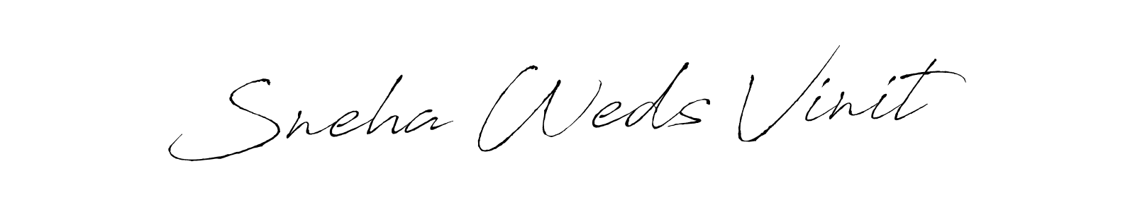 Make a beautiful signature design for name Sneha Weds Vinit. With this signature (Antro_Vectra) style, you can create a handwritten signature for free. Sneha Weds Vinit signature style 6 images and pictures png