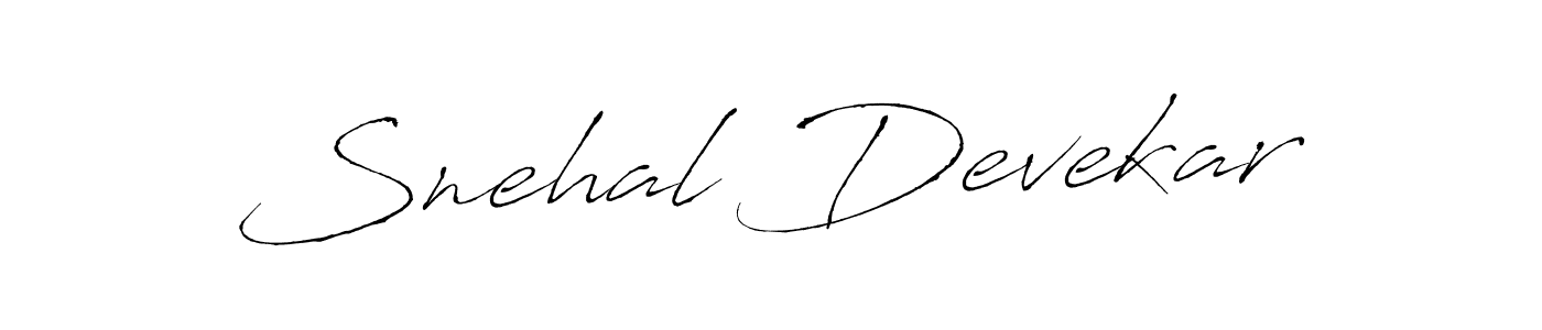 Create a beautiful signature design for name Snehal Devekar. With this signature (Antro_Vectra) fonts, you can make a handwritten signature for free. Snehal Devekar signature style 6 images and pictures png