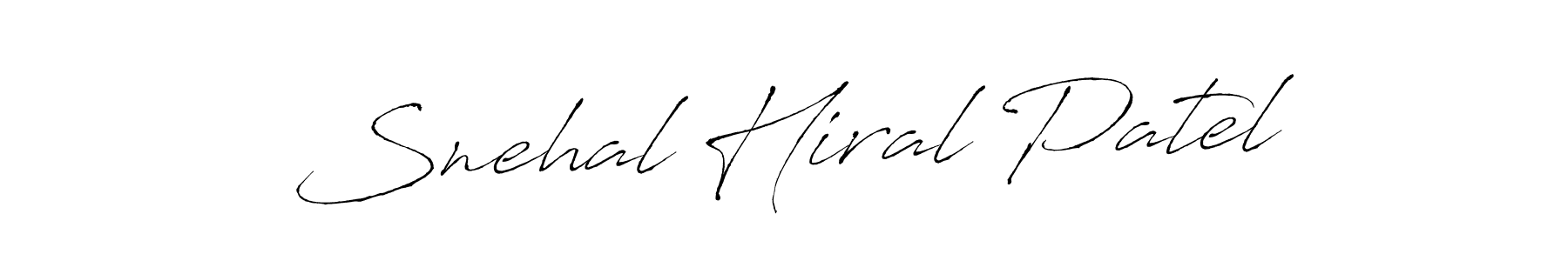 Make a beautiful signature design for name Snehal Hiral Patel. With this signature (Antro_Vectra) style, you can create a handwritten signature for free. Snehal Hiral Patel signature style 6 images and pictures png