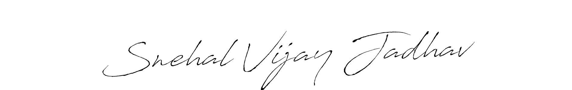 How to make Snehal Vijay Jadhav name signature. Use Antro_Vectra style for creating short signs online. This is the latest handwritten sign. Snehal Vijay Jadhav signature style 6 images and pictures png