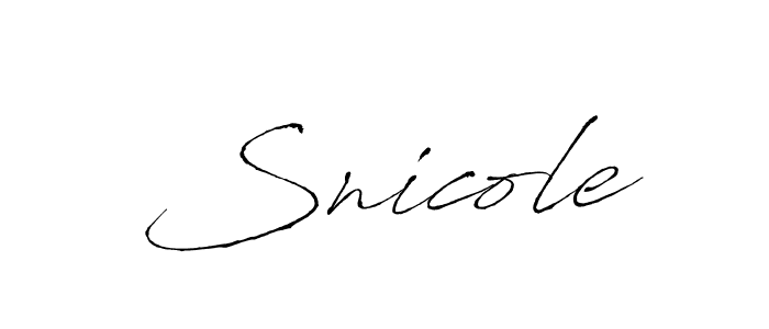 The best way (Antro_Vectra) to make a short signature is to pick only two or three words in your name. The name Snicole include a total of six letters. For converting this name. Snicole signature style 6 images and pictures png