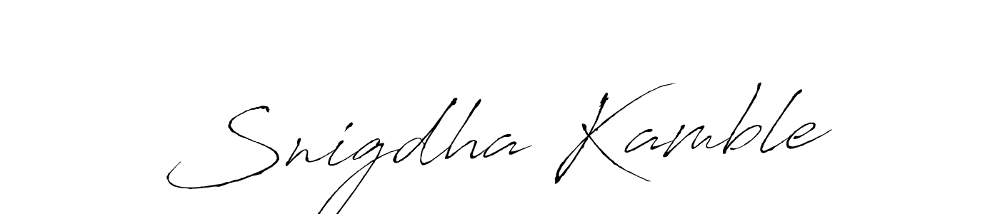 How to make Snigdha Kamble signature? Antro_Vectra is a professional autograph style. Create handwritten signature for Snigdha Kamble name. Snigdha Kamble signature style 6 images and pictures png