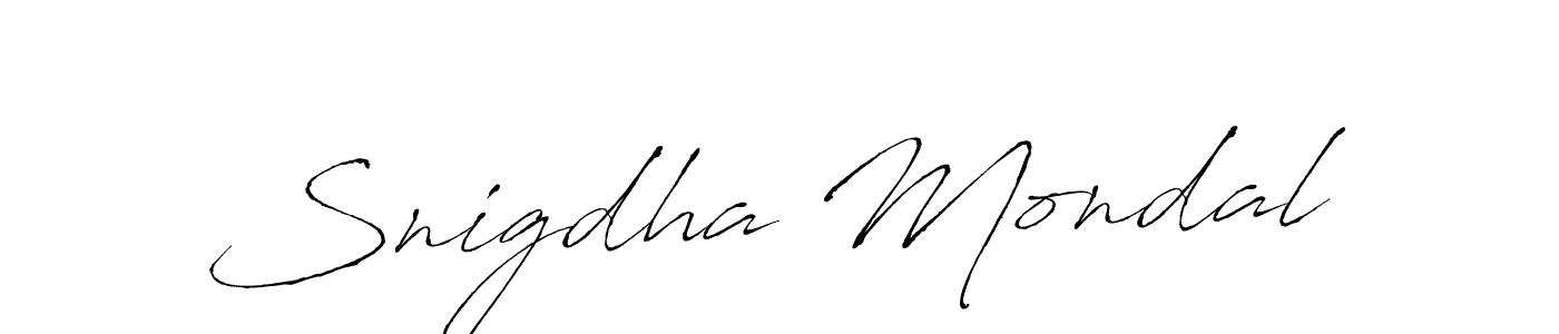 How to make Snigdha Mondal name signature. Use Antro_Vectra style for creating short signs online. This is the latest handwritten sign. Snigdha Mondal signature style 6 images and pictures png