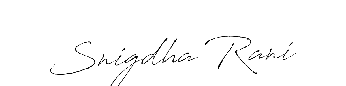 How to make Snigdha Rani name signature. Use Antro_Vectra style for creating short signs online. This is the latest handwritten sign. Snigdha Rani signature style 6 images and pictures png