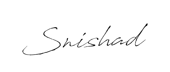 Design your own signature with our free online signature maker. With this signature software, you can create a handwritten (Antro_Vectra) signature for name Snishad. Snishad signature style 6 images and pictures png