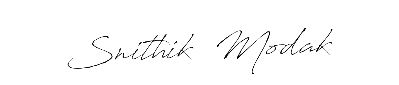 Similarly Antro_Vectra is the best handwritten signature design. Signature creator online .You can use it as an online autograph creator for name Snithik  Modak. Snithik  Modak signature style 6 images and pictures png