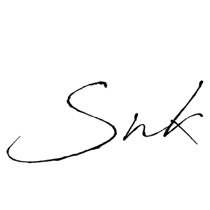 Design your own signature with our free online signature maker. With this signature software, you can create a handwritten (Antro_Vectra) signature for name Snk. Snk signature style 6 images and pictures png