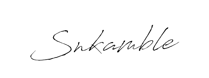 How to make Snkamble signature? Antro_Vectra is a professional autograph style. Create handwritten signature for Snkamble name. Snkamble signature style 6 images and pictures png