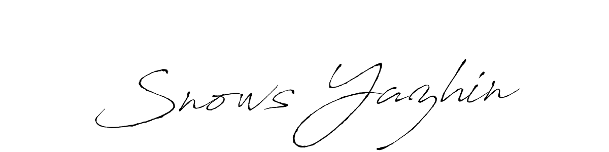 How to make Snows Yazhin name signature. Use Antro_Vectra style for creating short signs online. This is the latest handwritten sign. Snows Yazhin signature style 6 images and pictures png